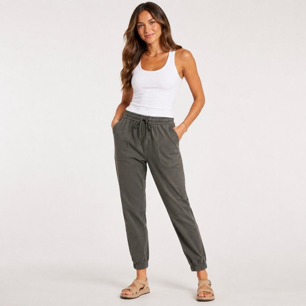 Athleta Womens Farallon Cypress Green Pull On Jogger Pants Casual Athleisure 4